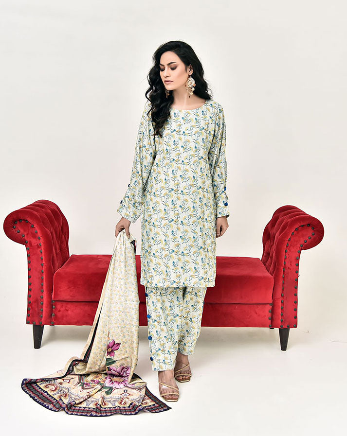 Top Quality 3-pcs STITCHED ( SLUB KHADDAR )