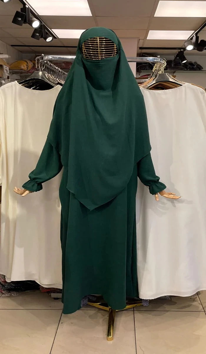 Abaya Dress - 2pc ( Dark Green ) Mirza Designs Abaya Dress - 2pc ( Dark Green ) Mirza Designs