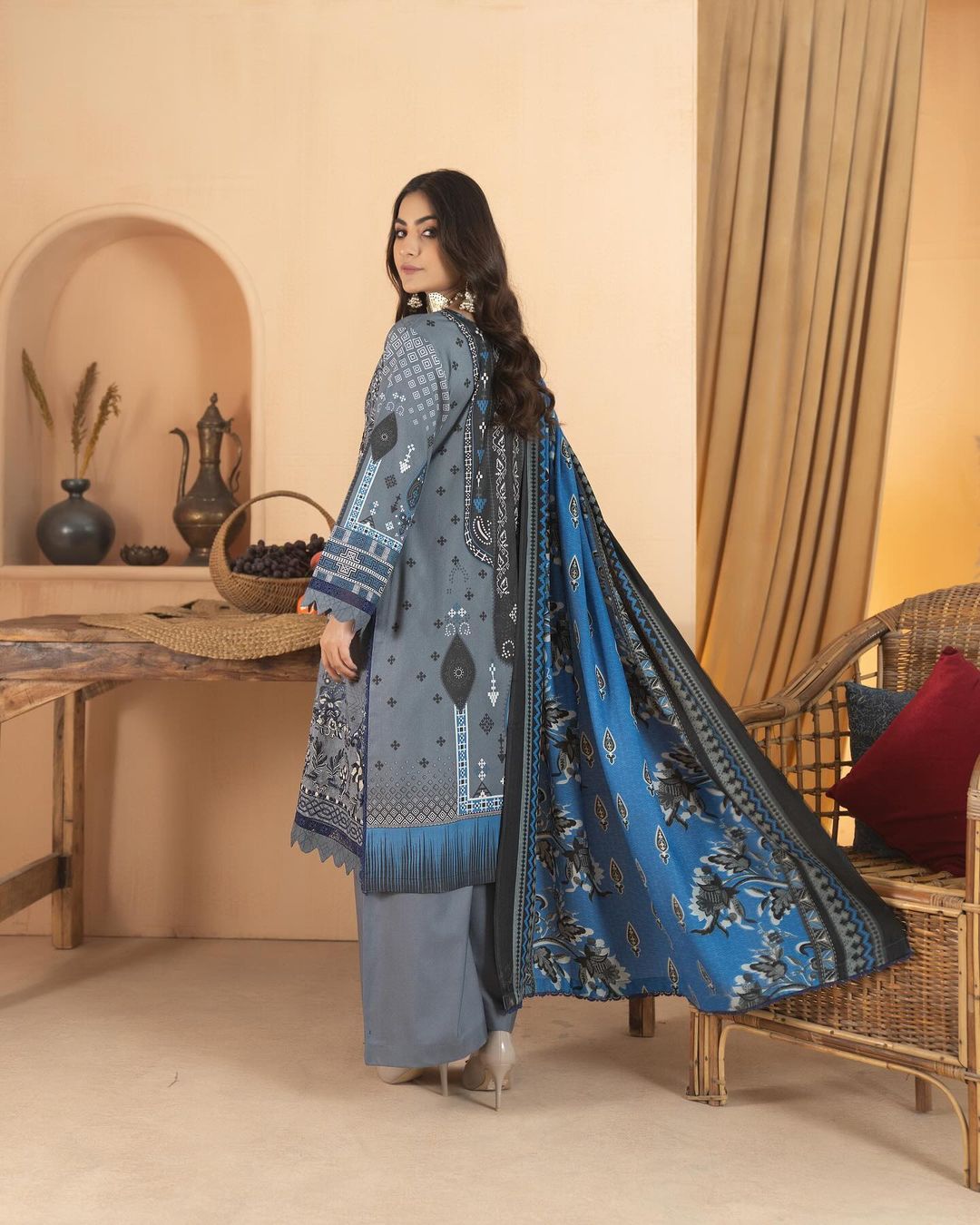 MUNIRA EMBROIDERED DHANAK READYMADE 3-pcs MSL 07 (STITCHED)