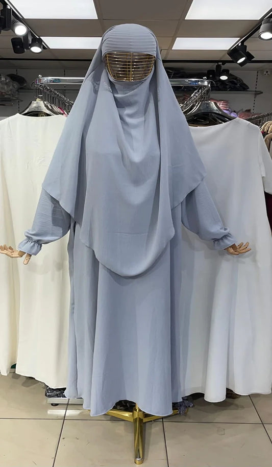 Abaya Dress - 2pc ( BLUE )