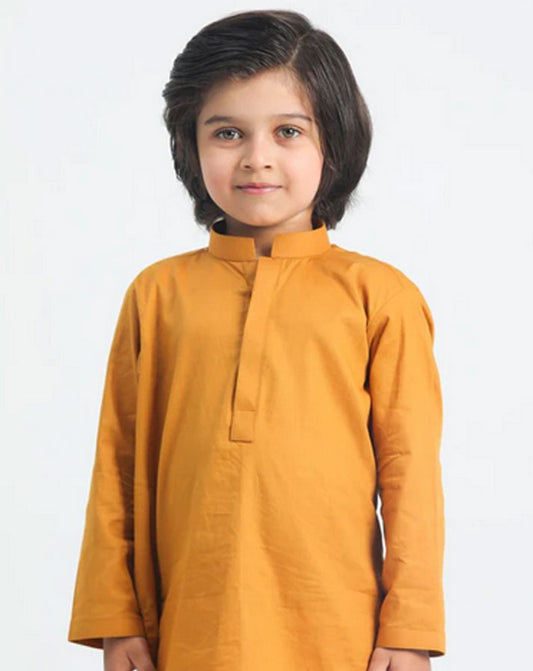 Mustard Cotton Kurta Trouser