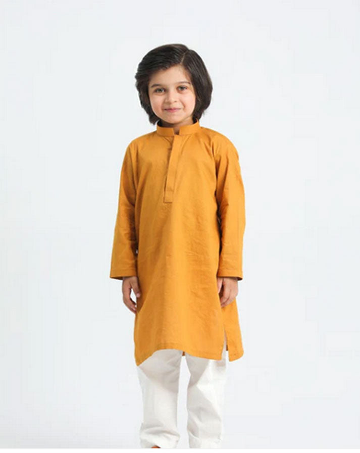 Mustard Cotton Kurta Trouser