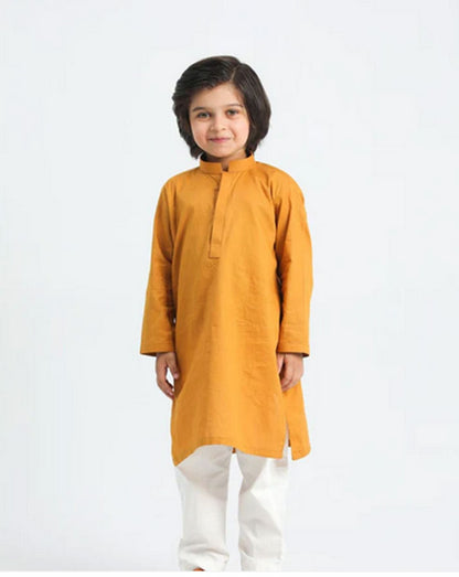 Mustard Cotton Kurta Trouser