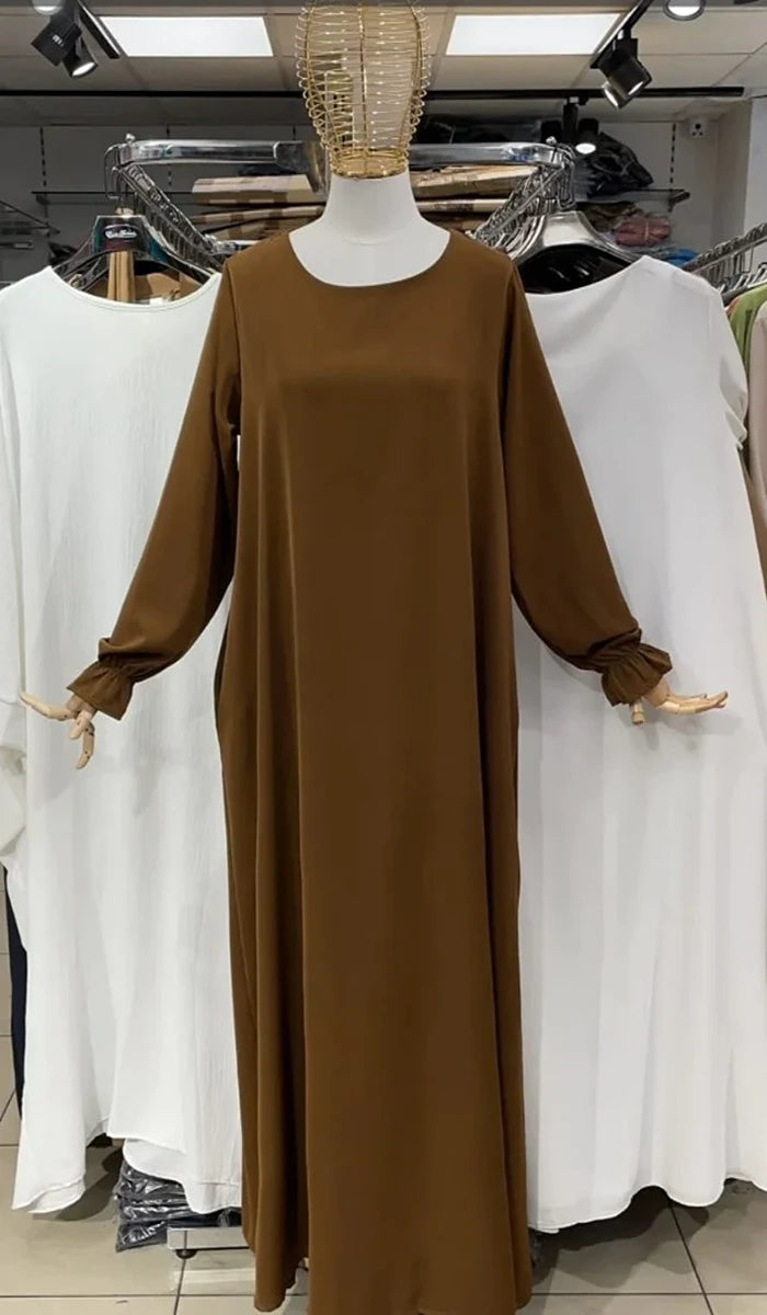 Abaya Dress - 1pc ( Camel Brown )