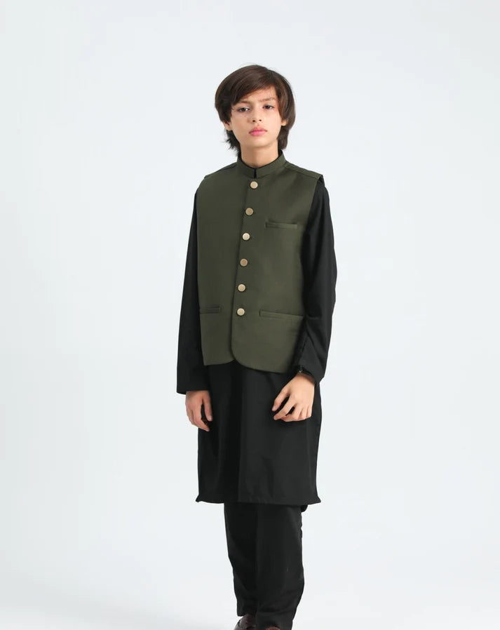 Army Green on Black - Kidswear - 3PC(KID)