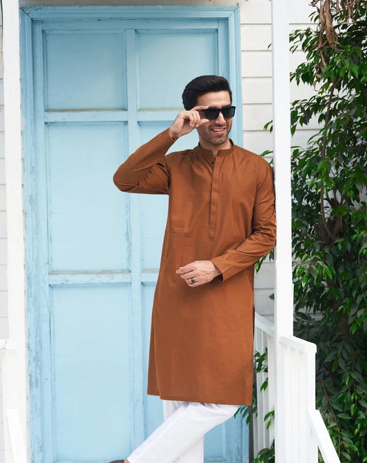 Camel Cotton Kurta